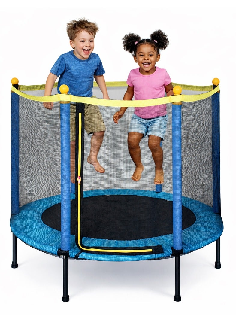 DubaiGallery Kids Outdoor Trampoline with Safety Net Enclosure, Heavy Duty Steel Frame, Padded Poles, Anti Slip Jumping Mat, Compact Garden Play Equipment for Toddlers and Children - Image 1